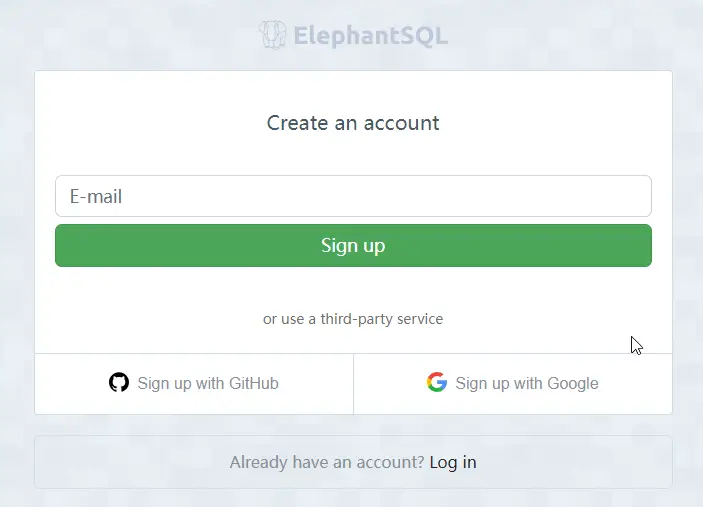 elephantsql.com signup