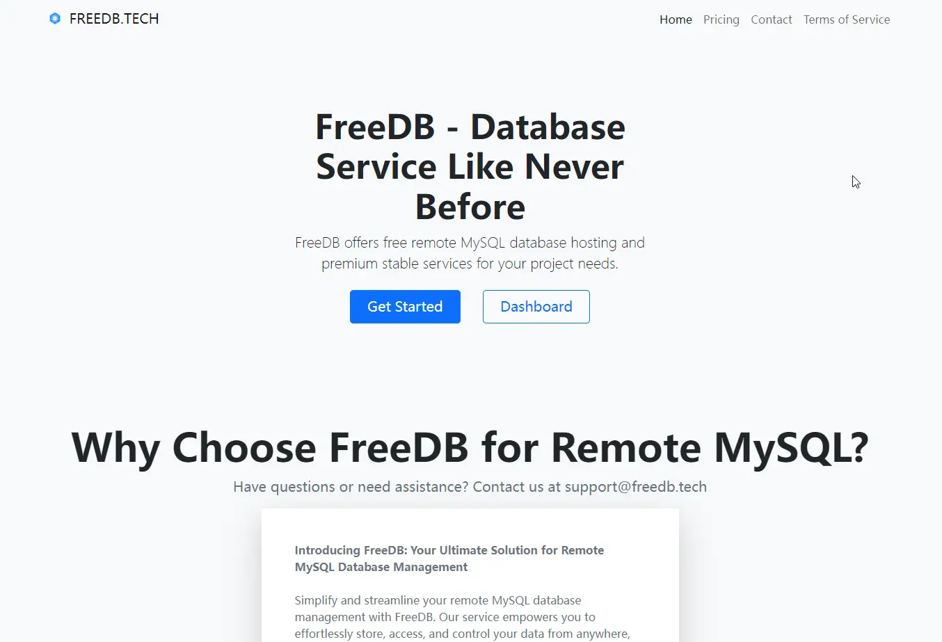 freedb.tech homepage