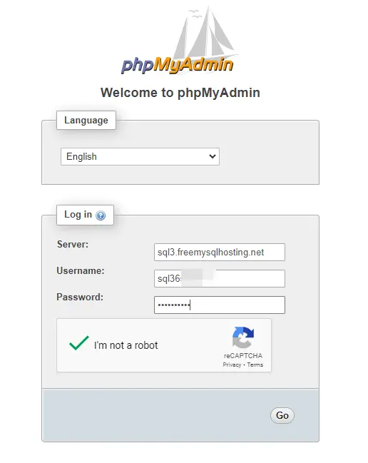 phpmyadmin.co login